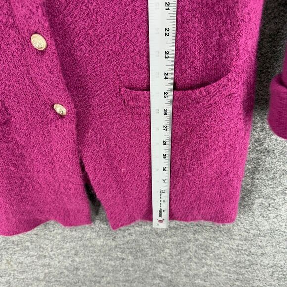 Adrienne Vittadini Coat Women XL Purple Button Long Sleeve Wool Pockets Casual - Picture 5 of 7